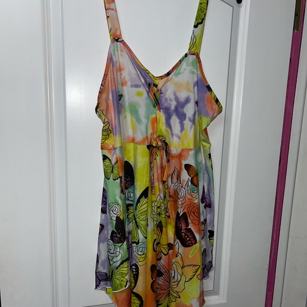 SHEIN Multicolor Abstract Print Dress